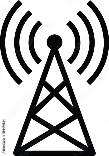 signal tower with antenna waves icon vector illustration