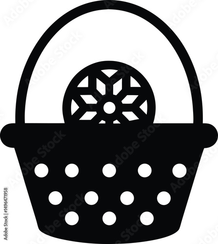 snowball basket icon vector illustration