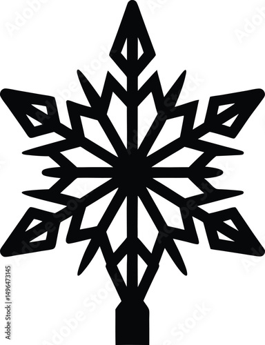 snowflake tree topper icon vector illustration