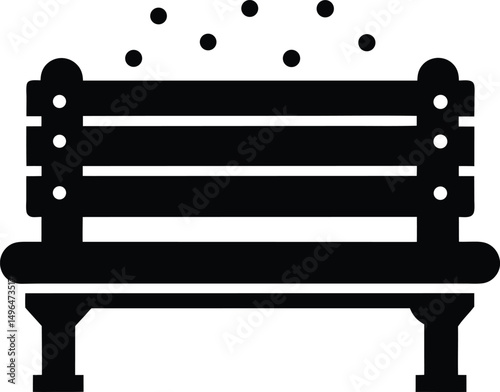 snowy bench icon vector illustration