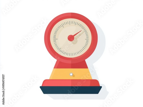 Vector baby scale icon for pediatric care in flat style on white background  