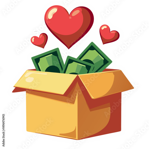 Vector illustration of gift box with heart
