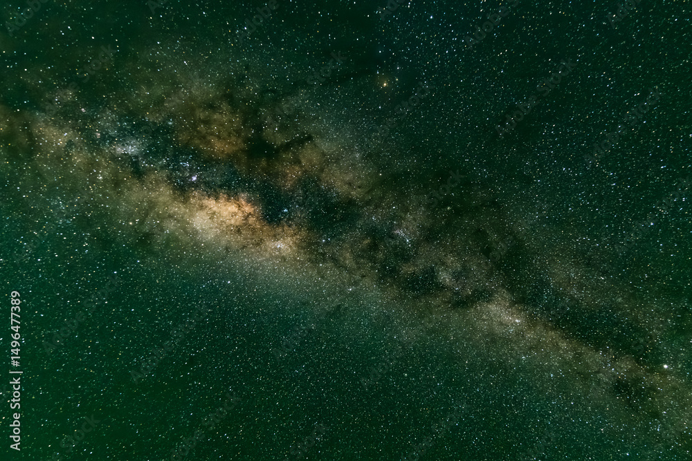 Fototapeta premium Stargazing at the night sky and milky way