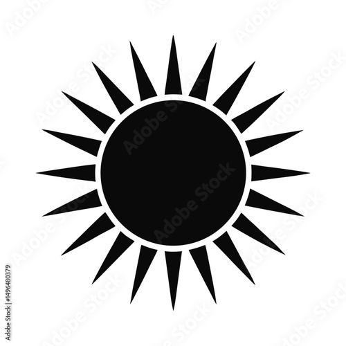 Sun with Rays Vector Silhouette
