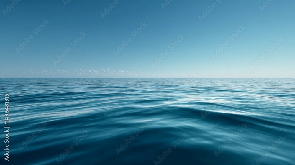 Obraz premium Tranquil ocean waves serene seascape nature photography calm environment wide-angle view peaceful concept