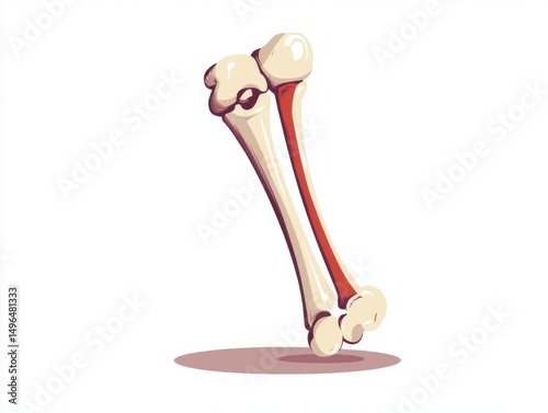 Vector flat style icon of a broken bone in cast on white background  