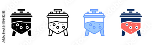 Bioreactor icon sheet multiple style collection
