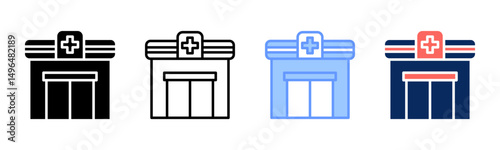 Clinic icon sheet multiple style collection