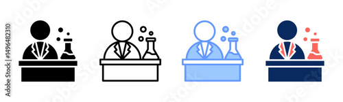 Chemist icon sheet multiple style collection