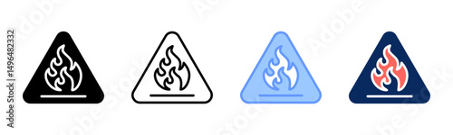 Flammable icon sheet multiple style collection