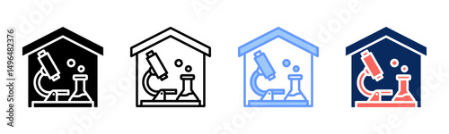 Laboratory icon sheet multiple style collection