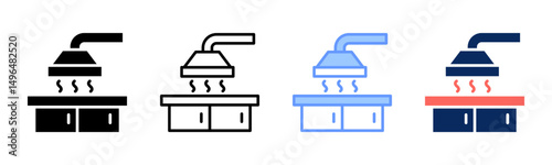 Fume Hood icon sheet multiple style collection