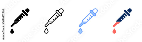 Pipette icon sheet multiple style collection