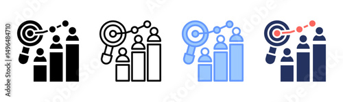 Market Research icon sheet multiple style collection