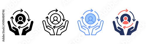 Customer Retention icon sheet multiple style collection