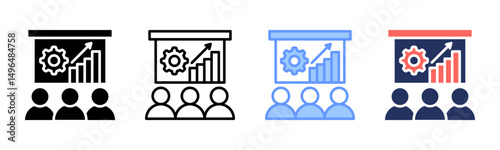 Business Presentation icon sheet multiple style collection