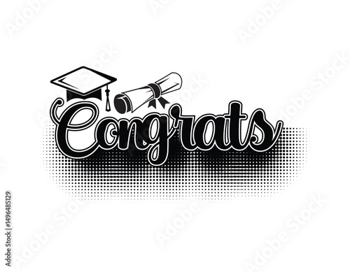 Congrats Graduation SVG – Cap & Diploma Clipart for Senior Class Gifts