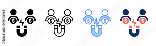 Inbound Marketing icon sheet multiple style collection