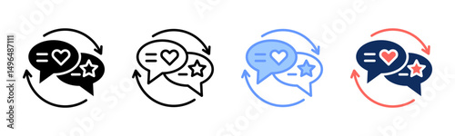 Engagement icon sheet multiple style collection