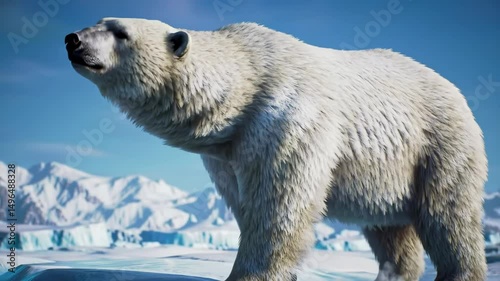 Majestic Polar Bear in Arctic Habitat A Stunning Wildlife Image