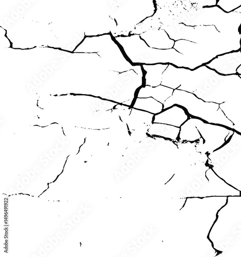 Black crack background. Scratched lines texture. Vector illustration.