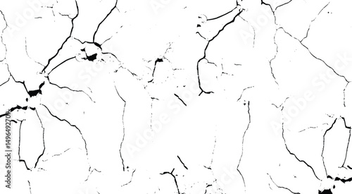 Broken cracked wall background. Scratched lines texture. White and black distressed grunge concrete wall pattern for graphic design.