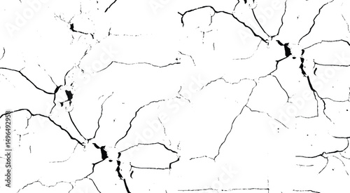 Distress or dirt and damage effect concept. Broken cracked wall