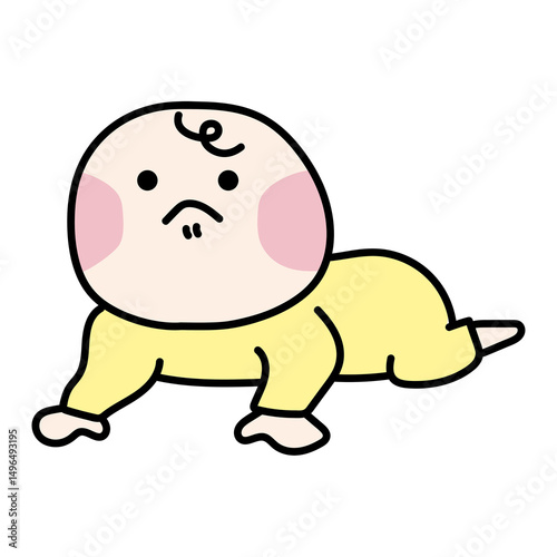 上体を起こそうと頑張る赤ちゃん