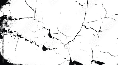 Distress or dirt and damage effect concept. Broken cracked wall