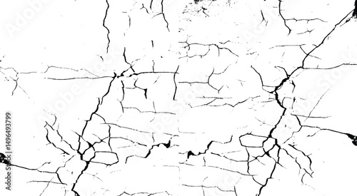 Black and white grunge crack wall texture.