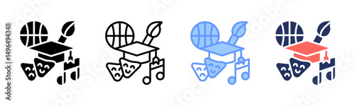 Extracurricular icon sheet multiple style collection