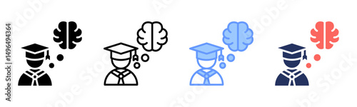 Intelligence Quotient icon sheet multiple style collection