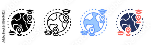 Distance Learning icon sheet multiple style collection