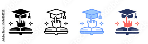 Higher Education icon sheet multiple style collection