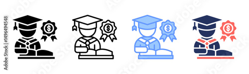 Award icon sheet multiple style collection