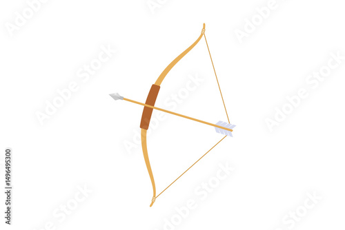 Bow and arrow. vector illustration of a bow weapon isolated on a white background