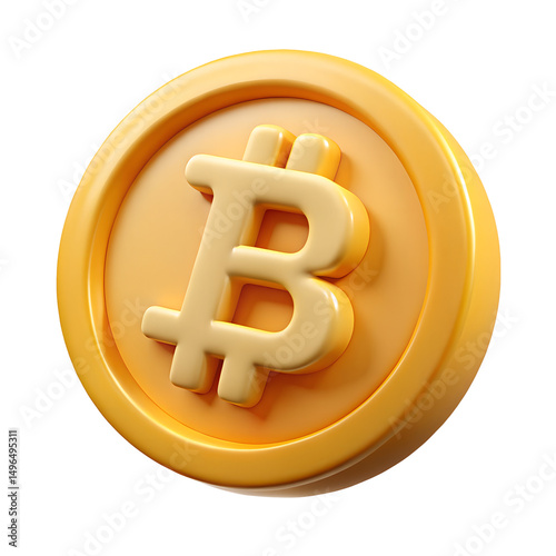 bitcoin 3d icon illustration on transparent background
