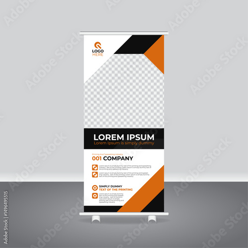 Roll Up and X-Banner Design, Marketing Templates for Brochures and Flags, Flyer and Banner Vector Design, Roll Up, X-Banner, Flag Banner 32–71 inch
