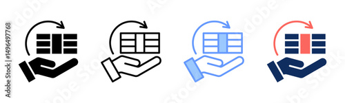Return On Investment icon sheet multiple style collection