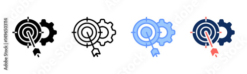 Goal Setting icon sheet multiple style collection