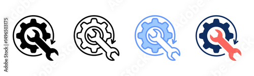 Optimization icon sheet multiple style collection