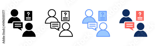 Interview icon sheet multiple style collection