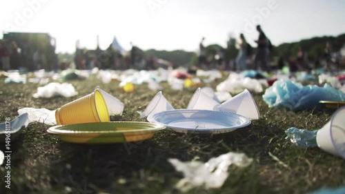 Festival field strewn with refuse