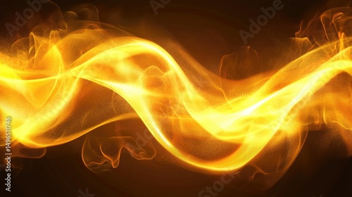 Golden energy wave abstract background