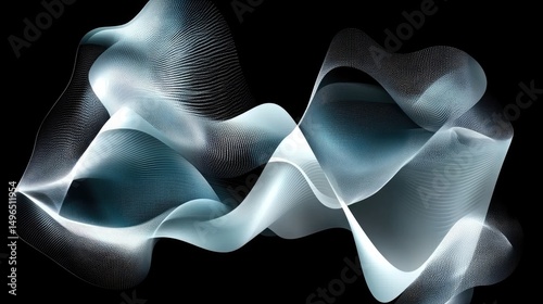 Abstract swirling light streaks on black background