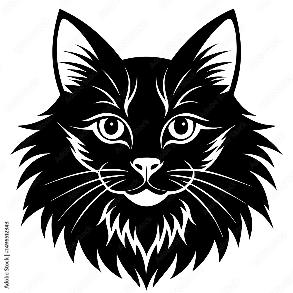 Obraz premium black and white cat