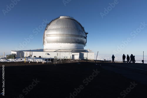 telescope at mona kea observatory area on big island hawaii
