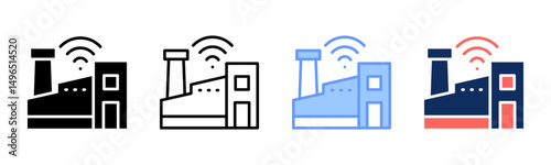 Industry 4 icon sheet multiple style collection