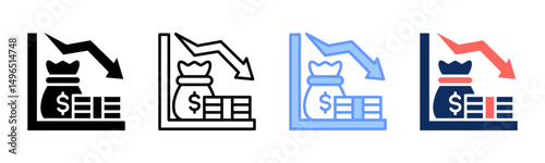 Deficit icon sheet multiple style collection