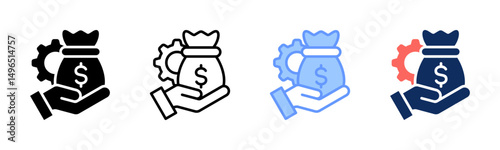 Wages icon sheet multiple style collection